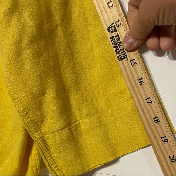 Westbound Linen-Cotton Hoodie Tunic Relaxed Plus Size W XL Mustard Yellow Minor - Picture 6 of 10